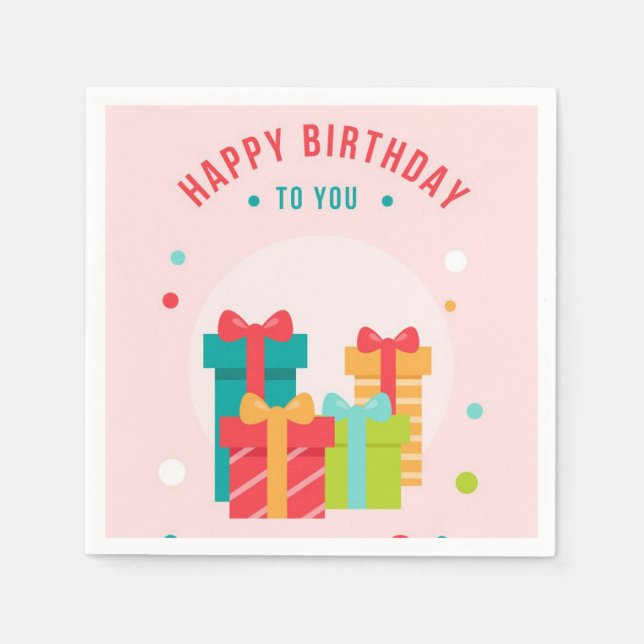 Grattis på födelsedagen pappersservett (Framsidan)