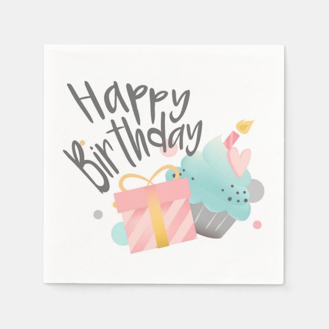Grattis på födelsedagen pappersservett (Framsidan)