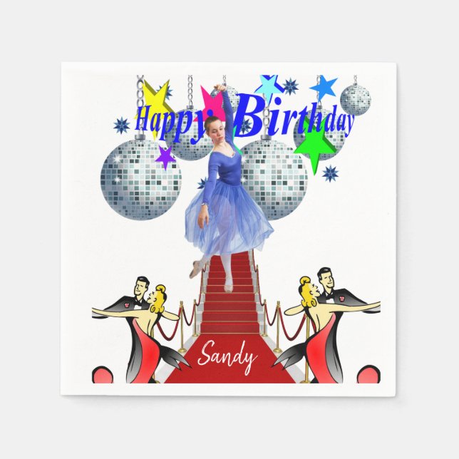 Grattis på födelsedagen Pappra blöjor, rödmattor Pappersservett (Framsidan)