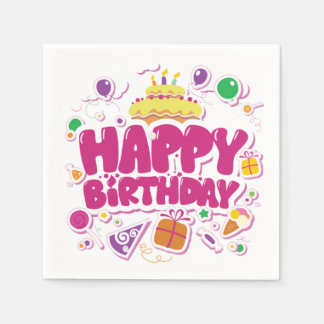 Grattis på födelsedagen Pappra Napkins Pappersservett
