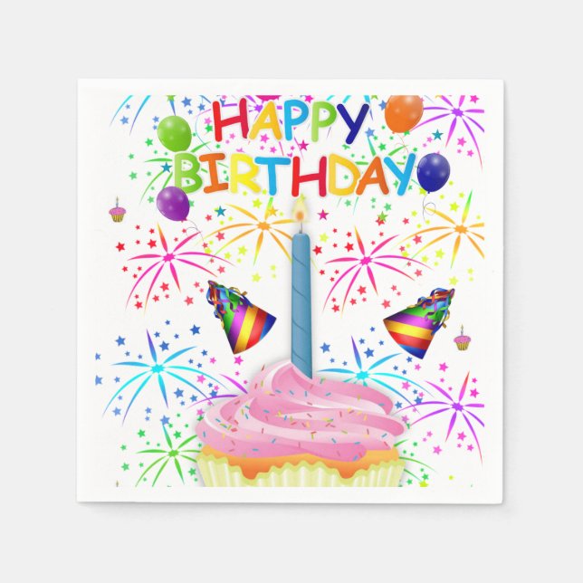 Grattis på födelsedagen Pappra Napkins Pappersservett (Framsidan)
