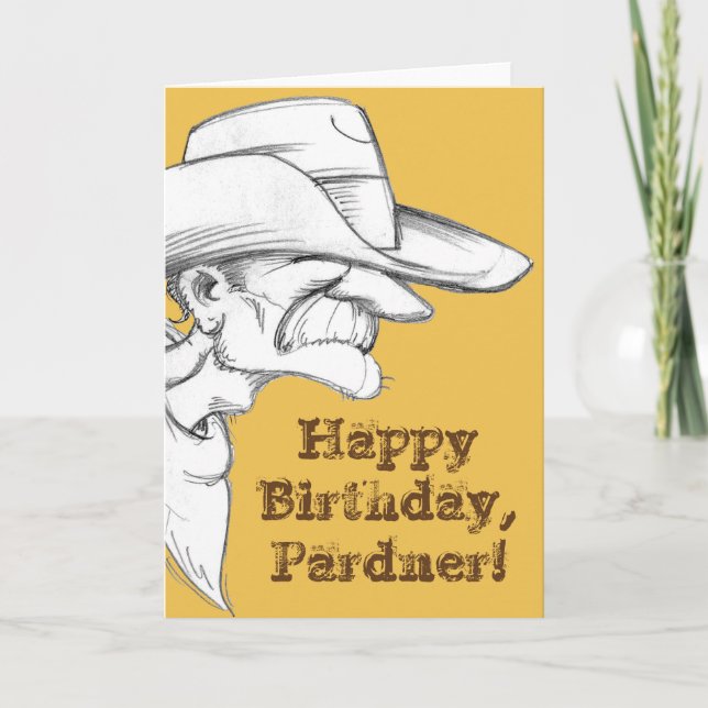 Grattis på födelsedagen, Pardner! Kort (Framsida)
