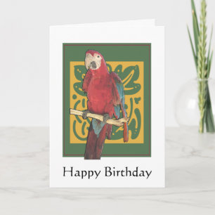 Grattis på födelsedagen Parrot Art Kort