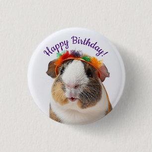 Grattis på födelsedagen - Party Animal Guinea Gris Knapp