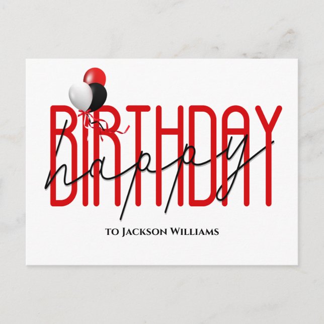 Grattis på födelsedagen party-ballonger inbjudan (Framsida)