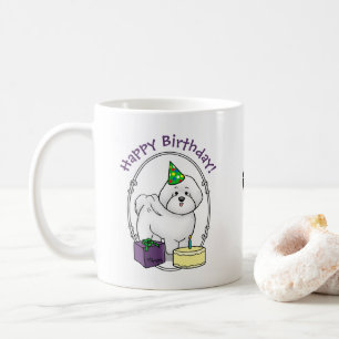 Grattis på födelsedagen (Party) Bichon Frise Hund Kaffemugg