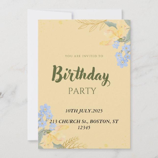 GRATTIS PÅ FÖDELSEDAGEN PARTY INBJUDNINGAR (Framsida)