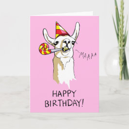 Grattis på födelsedagen Party Llama-kort Kort