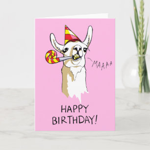 Grattis på födelsedagen Party Llama-kort Kort