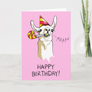 Grattis på födelsedagen Party Llama-kort Kort