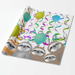 Grattis på födelsedagen Party Sloths Presentpapper
