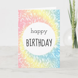 Grattis på födelsedagen Pastel Tie Dye Hippie Swir Kort