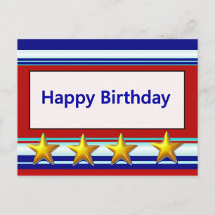 Grattis på födelsedagen Patriotic Vykort