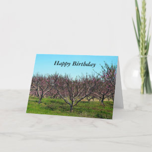 Grattis på födelsedagen Peach Orchard i Fullt Bloo Kort