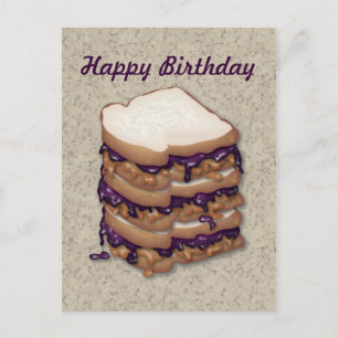 Grattis på födelsedagen Peanut Butter and Jelly Sa Vykort