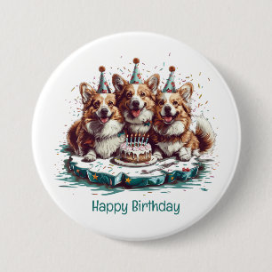 Grattis på födelsedagen Pembroke Welsh Corgi Hunda Knapp