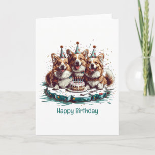 Grattis på födelsedagen Pembroke Welsh Corgi Hunda Kort