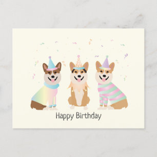 Grattis på födelsedagen Pembroke Welsh Corgi Hunda Vykort