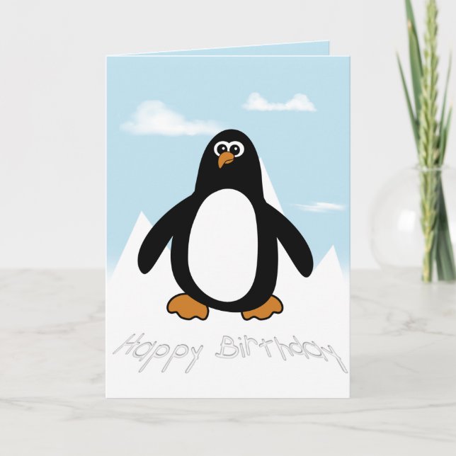 Grattis på födelsedagen Penguin-kort Kort (Framsida)