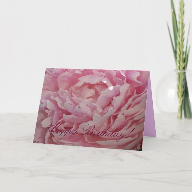 Grattis på födelsedagen Peony-kort Kort (Framsida)