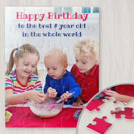 Grattis på födelsedagen Personlig Kids Photo Pussel