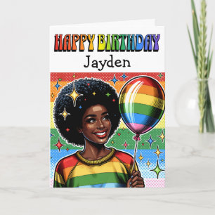 Grattis på födelsedagen Personlig LGBTQIA+ Kort