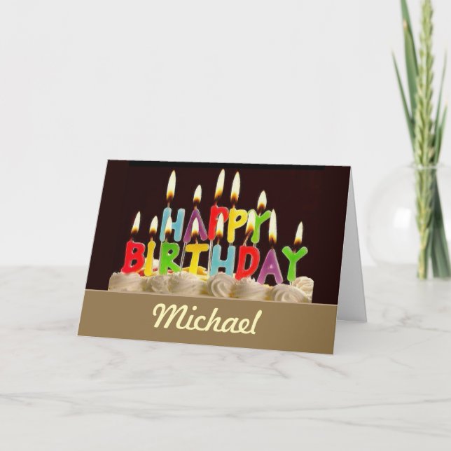 GRATTIS PÅ FÖDELSEDAGEN! PERSONLIG Michael CARD Kort (Framsida)