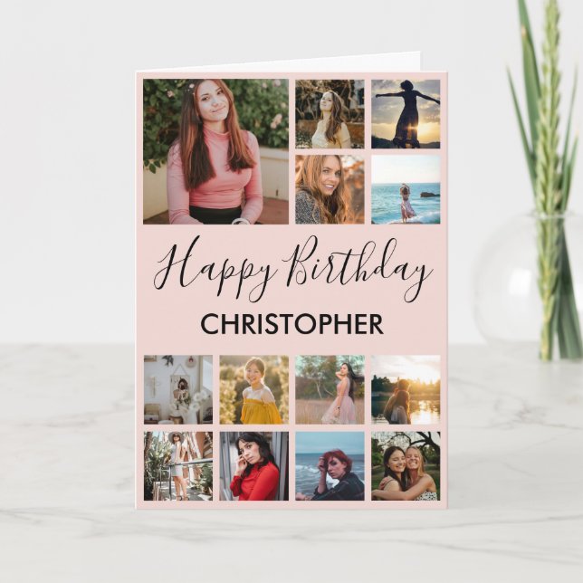 Grattis på födelsedagen Photo Collage 13 Photos Ro Kort (Framsida)