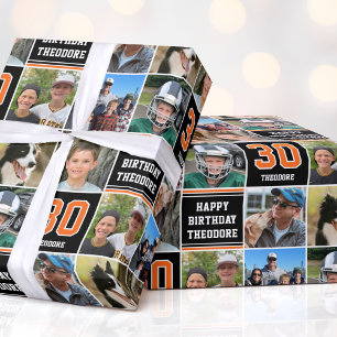 Grattis på födelsedagen Photo Collage any Age Oran Presentpapper