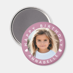 Grattis på födelsedagen Photo och Namn Badge Magnet