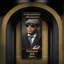 Grattis på födelsedagen Photo Party Event Guld Bla