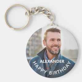 Grattis på födelsedagen Photo Personalize Nyckelring