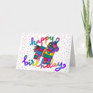 Grattis på födelsedagen piñata kort