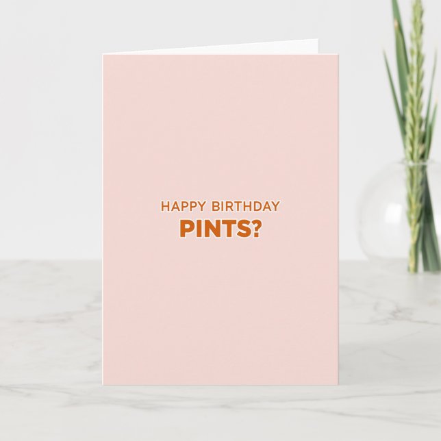Grattis på födelsedagen Pint inbjudningskort (Framsida)