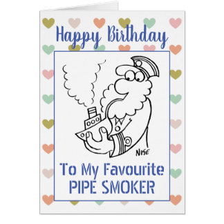 Grattis på födelsedagen Pipe Smoker Hälsningskort