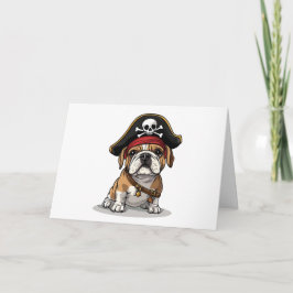 Grattis på födelsedagen Pirat English Bulldog Skul Kort
