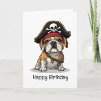 Grattis på födelsedagen Pirat English Bulldog Skul