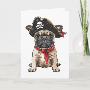 Grattis på födelsedagen Pirat Fransk Bulldog Kort
