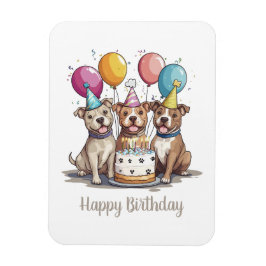 Grattis på födelsedagen Pit Bull Dogs Magnet