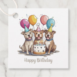 Grattis på födelsedagen Pit Bull Hundar Gåvor Etiketter