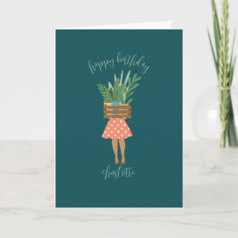 Grattis på födelsedagen Plant Dam Card Kort