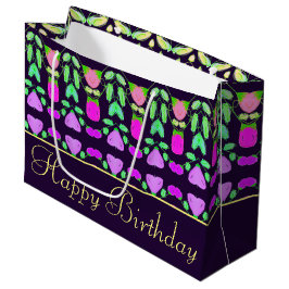 Grattis på födelsedagen Plum Lila Patterned Gift B