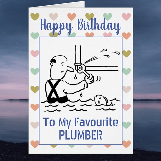 Grattis på födelsedagen Plumber Hälsningskort (Skapare uppladdad)