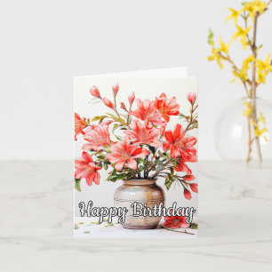 Grattis på födelsedagen Poged Flower Illustration Kort