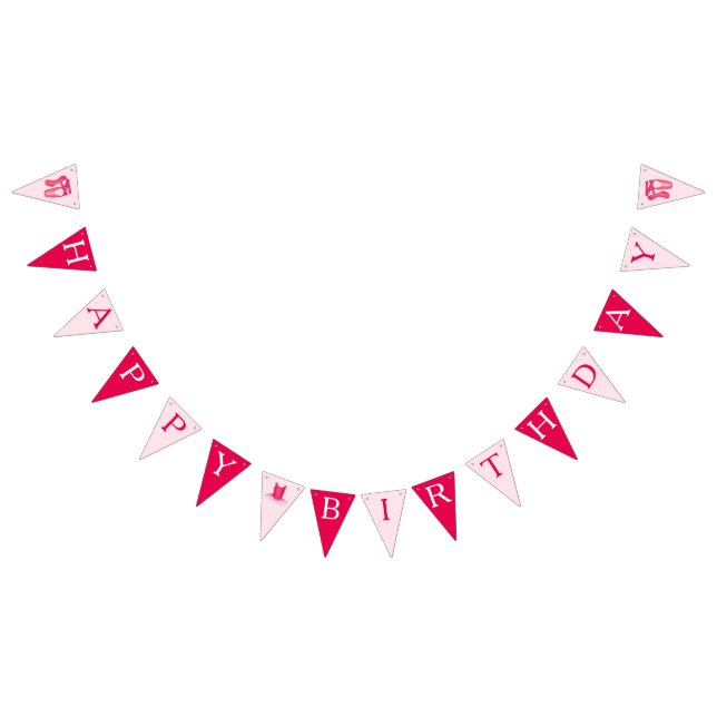 Grattis på födelsedagen Pointe Toe Shoes Ballerina Vimplar (Alla)