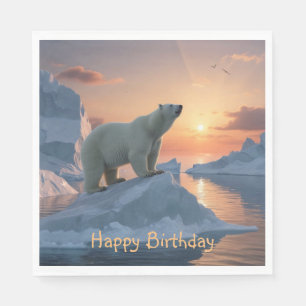Grattis på födelsedagen Polar Bear Pappersservett