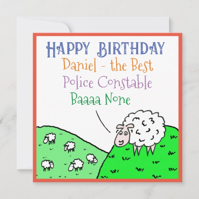 Grattis på födelsedagen poliskonstapel funny kort (Framsida)