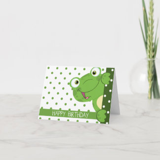 Grattis på födelsedagen Polka Dot and Frog Design Kort