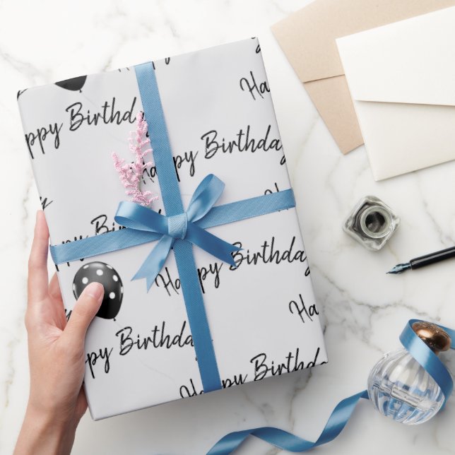 Grattis på födelsedagen Polka Dot Balloons Presentpapper (Gifting)