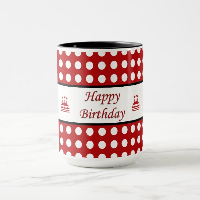 Grattis på födelsedagen Polka Dot Mugg (Center)